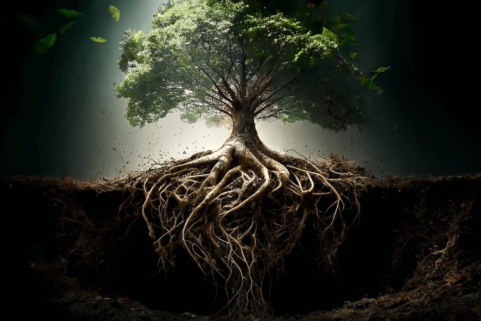 Árvore com raízes fortes simulando como é a construção de uma boa estratégia de Marketing ao longo dos anos